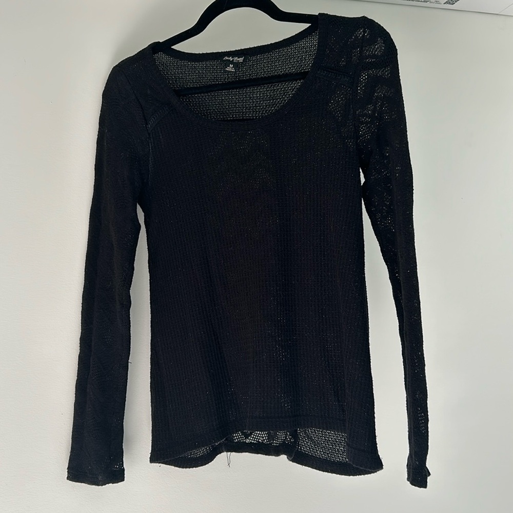 Lucky brand black long sleeved tunic top size medium